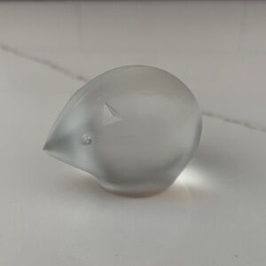 Frosted Glass Mouse Figurine